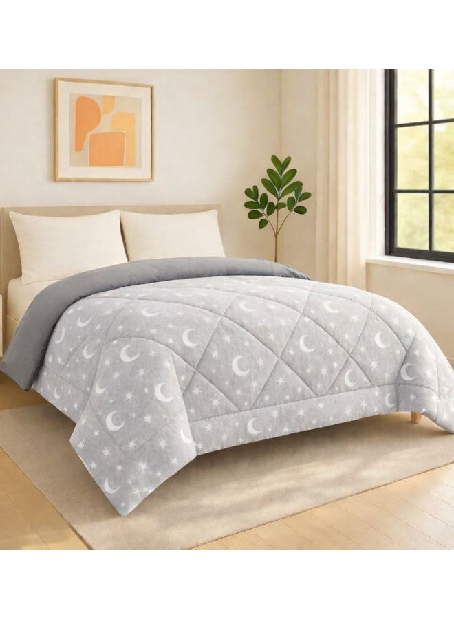 سنوز لحاف شتوي رمضان دبل فيس فرو لومي & مايكروفايبر جراي، سنوز ، 210*220 سم - Image 3